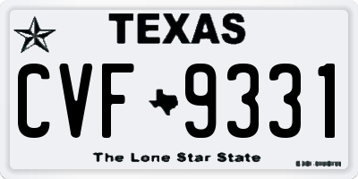 TX license plate CVF9331