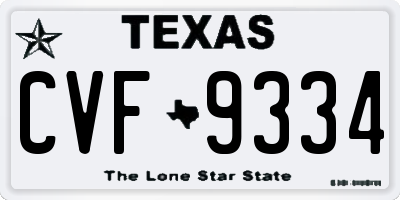 TX license plate CVF9334