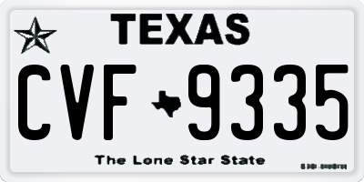 TX license plate CVF9335