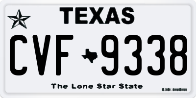 TX license plate CVF9338