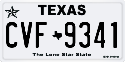 TX license plate CVF9341