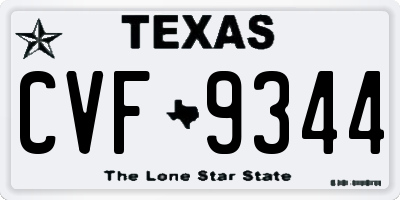 TX license plate CVF9344