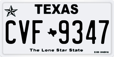TX license plate CVF9347