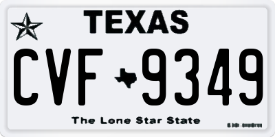 TX license plate CVF9349