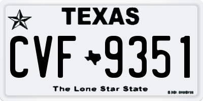 TX license plate CVF9351