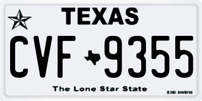 TX license plate CVF9355