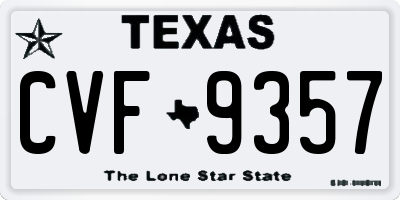 TX license plate CVF9357