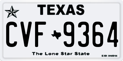 TX license plate CVF9364