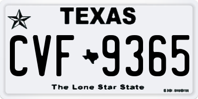 TX license plate CVF9365
