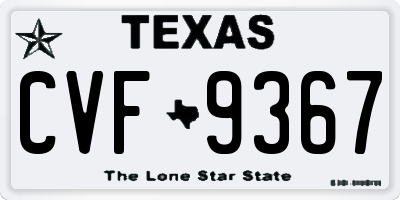 TX license plate CVF9367