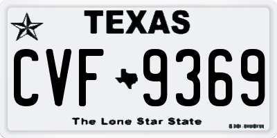 TX license plate CVF9369