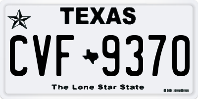 TX license plate CVF9370