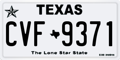TX license plate CVF9371