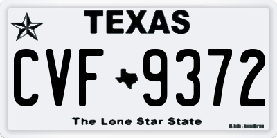 TX license plate CVF9372