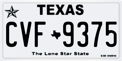 TX license plate CVF9375