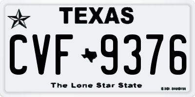 TX license plate CVF9376