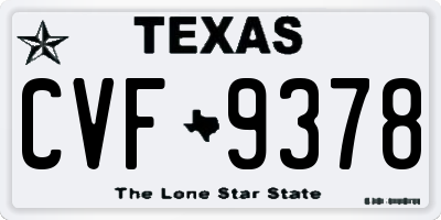 TX license plate CVF9378