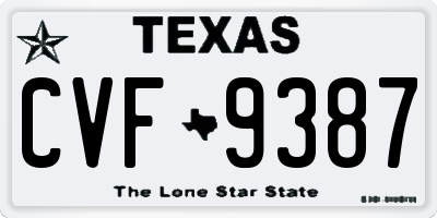 TX license plate CVF9387