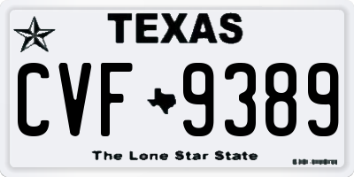 TX license plate CVF9389