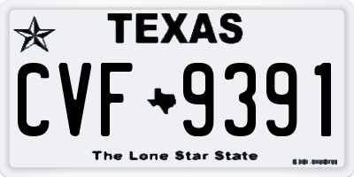 TX license plate CVF9391