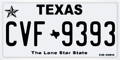 TX license plate CVF9393