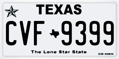 TX license plate CVF9399