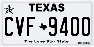 TX license plate CVF9400