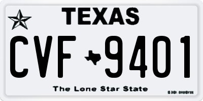 TX license plate CVF9401