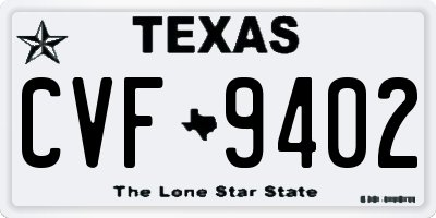 TX license plate CVF9402