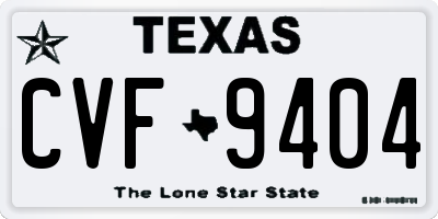 TX license plate CVF9404