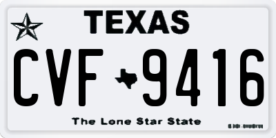 TX license plate CVF9416