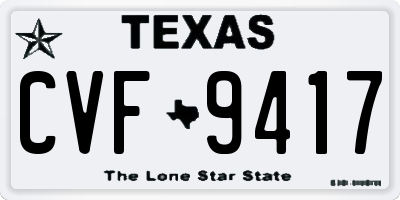 TX license plate CVF9417
