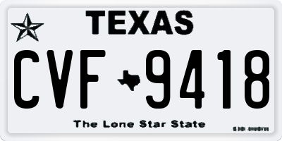 TX license plate CVF9418
