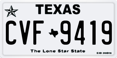 TX license plate CVF9419