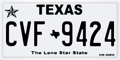 TX license plate CVF9424