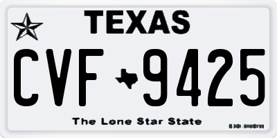 TX license plate CVF9425