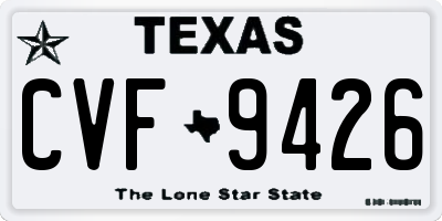 TX license plate CVF9426