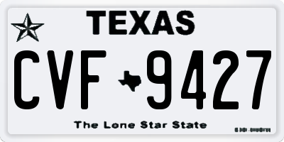 TX license plate CVF9427