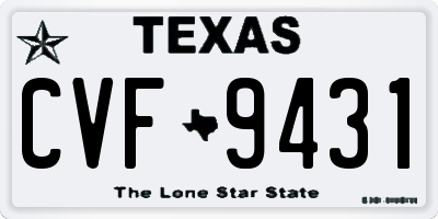 TX license plate CVF9431