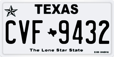 TX license plate CVF9432