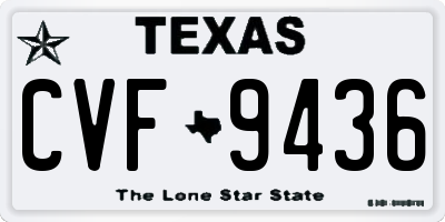 TX license plate CVF9436