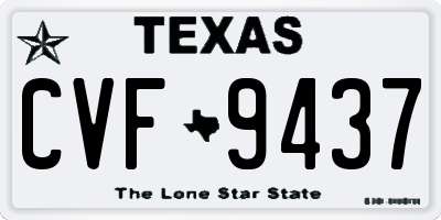 TX license plate CVF9437