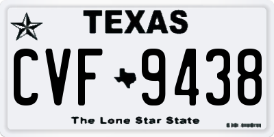 TX license plate CVF9438