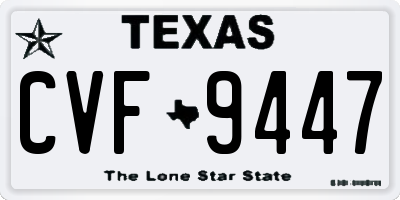 TX license plate CVF9447