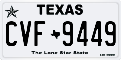 TX license plate CVF9449