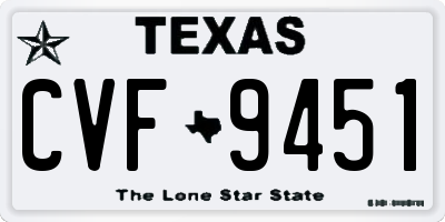 TX license plate CVF9451