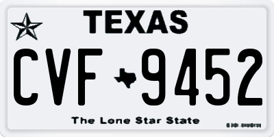 TX license plate CVF9452