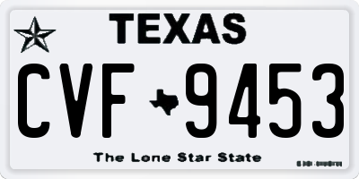 TX license plate CVF9453