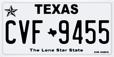 TX license plate CVF9455