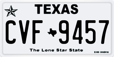 TX license plate CVF9457